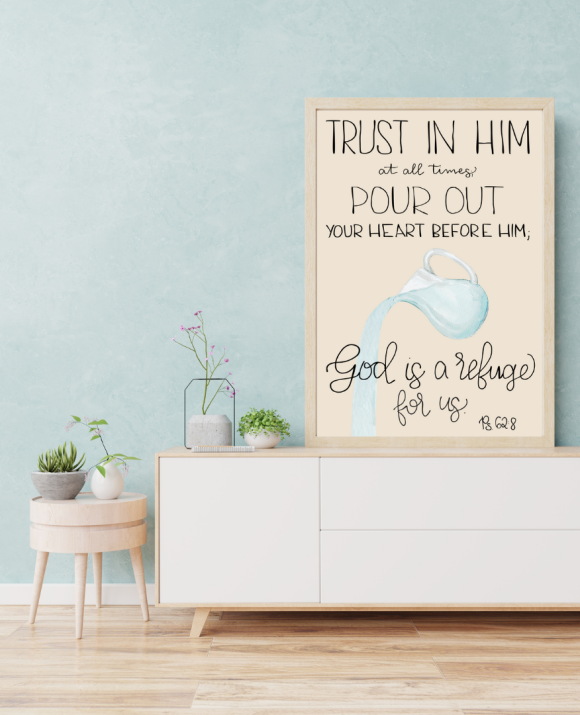 Psalm 62:8 - Hand-Written Bible Verse Print - Image 3