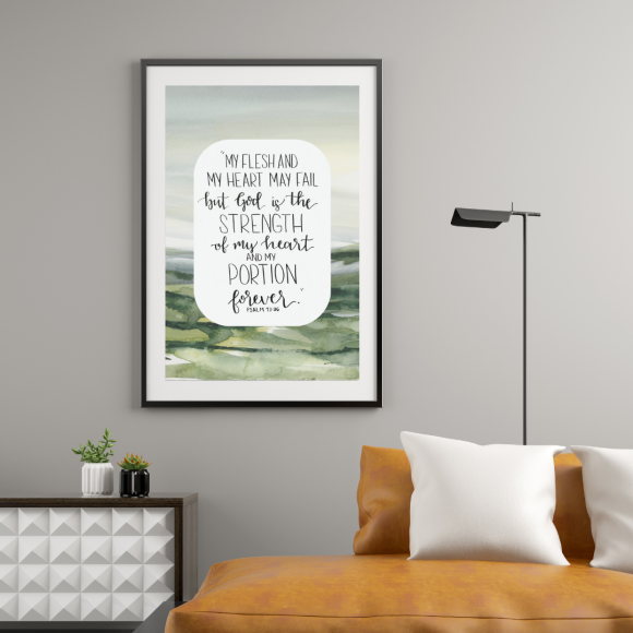 Psalm 73:26 ESV - Hand-Drawn Bible Verse Print - Image 2