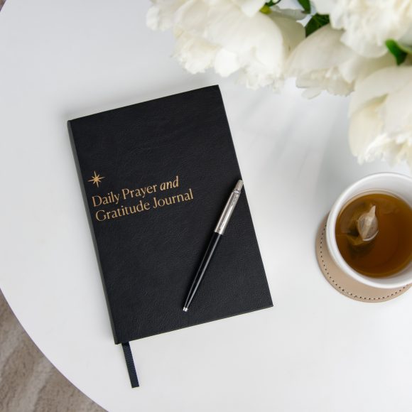 Daily Prayer & Gratitude Journal (Black PU Leather) - Image 2