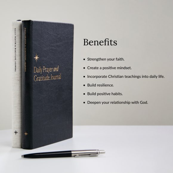 Daily Prayer & Gratitude Journal (Black PU Leather) - Image 5