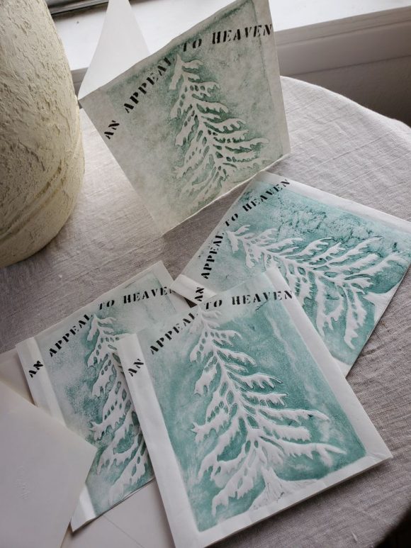 Hand Printed Cards, editions of 4, with envelopes, blank inside