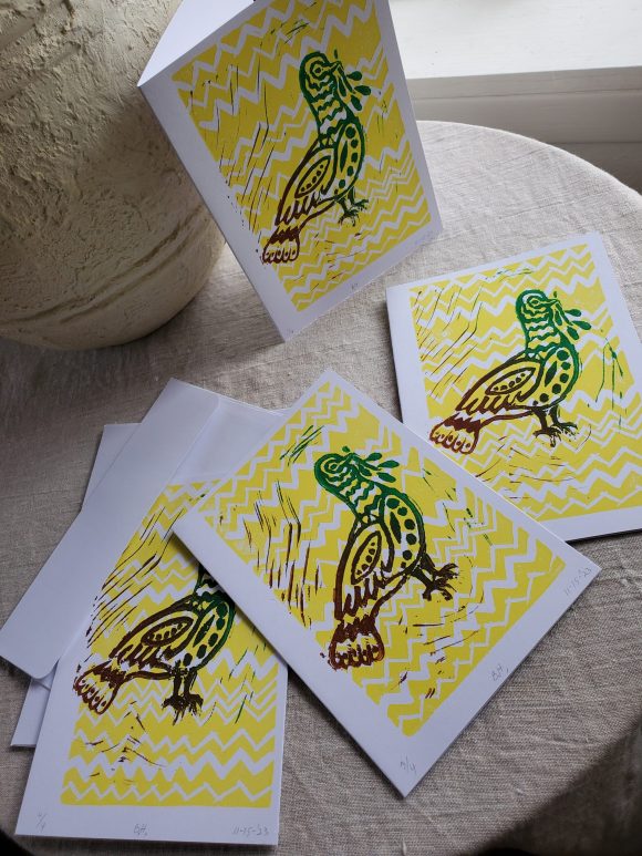 Hand Printed Cards, editions of 4, with envelopes, blank inside - Image 3