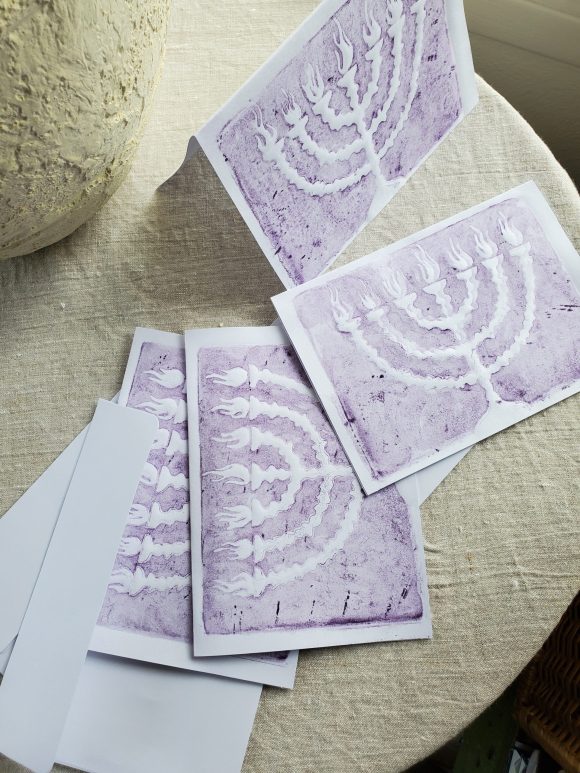 Hand Printed Cards, editions of 4, with envelopes, blank inside - Image 2