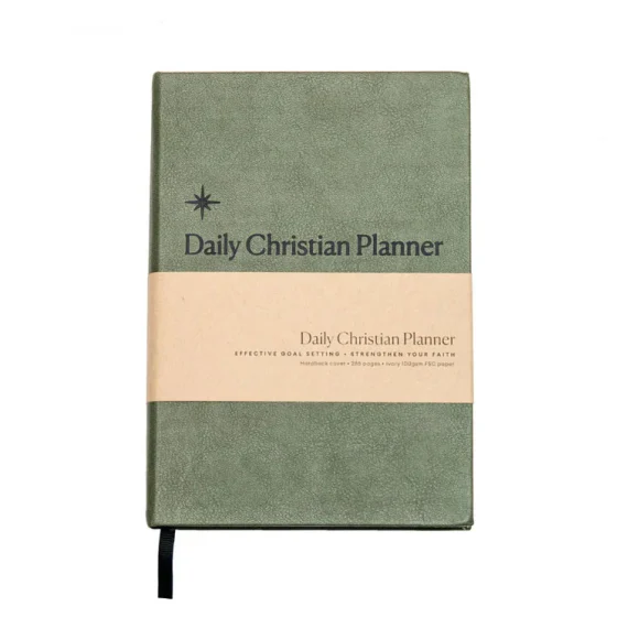 Daily Christian Planner & Goal Setter (Green PU Leather)