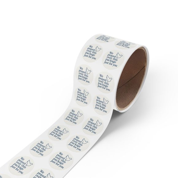 We Prayed Over This Package Just For You – Round Sticker Roll for Small Christian Business Packaging - Image 16