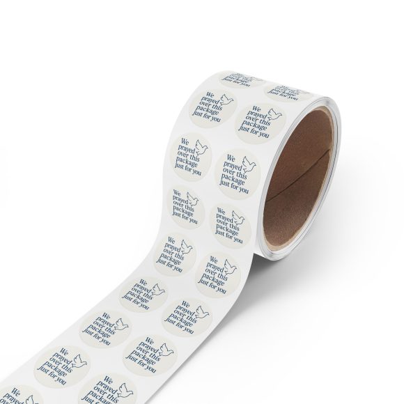 We Prayed Over This Package Just For You – Round Sticker Roll for Small Christian Business Packaging - Image 30