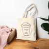 Personalized Jesus + Iced Latte Cotton Canvas Tote Bag