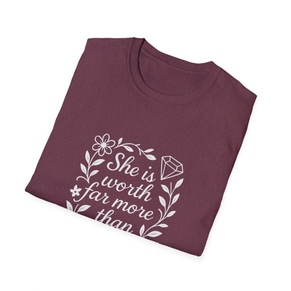 Personalized She is Worth More Than Rubies Softstyle T-Shirt - Image 109