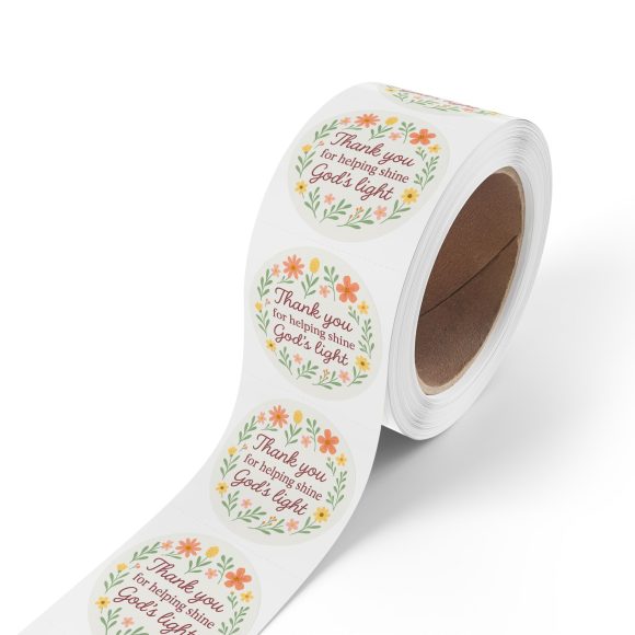 Thank You for Helping Shine God’s Light – Round Sticker Roll for Small Christian Business Packaging - Image 37