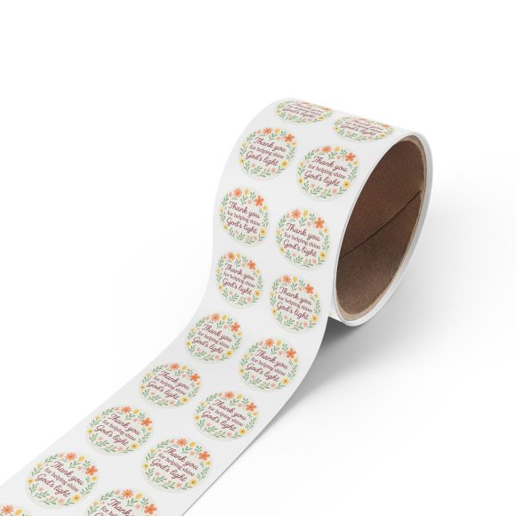 Thank You for Helping Shine God’s Light – Round Sticker Roll for Small Christian Business Packaging - Image 16