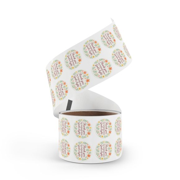 Thank You for Helping Shine God’s Light – Round Sticker Roll for Small Christian Business Packaging - Image 24