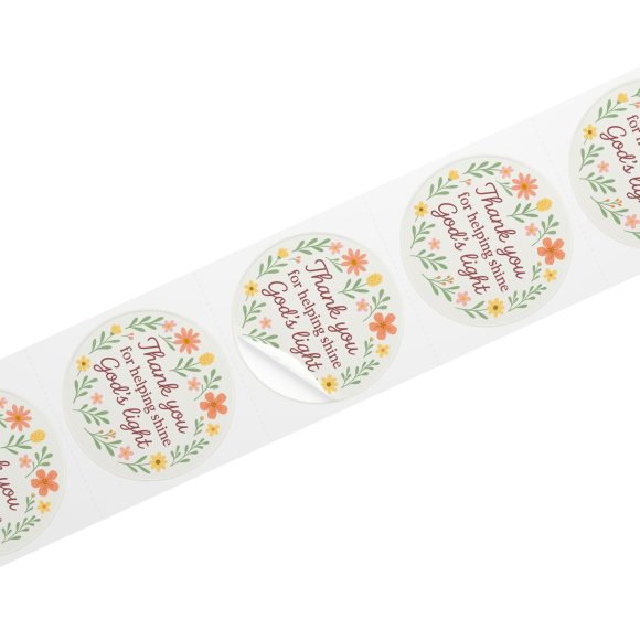 Thank You for Helping Shine God’s Light – Round Sticker Roll for Small Christian Business Packaging - Image 41
