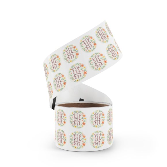 Thank You for Helping Shine God’s Light – Round Sticker Roll for Small Christian Business Packaging - Image 17