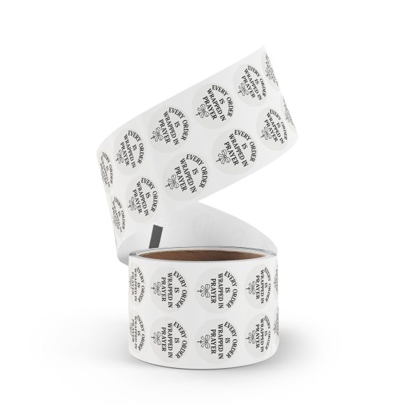 "Every Order is Wrapped in Prayer" – Round Sticker Roll for Small Christian Business Packaging - Image 31