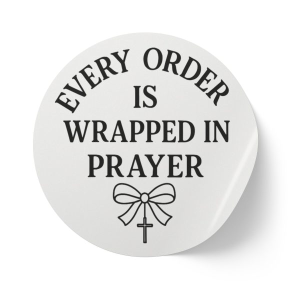"Every Order is Wrapped in Prayer" – Round Sticker Roll for Small Christian Business Packaging - Image 36