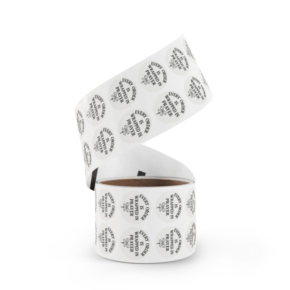 "Every Order is Wrapped in Prayer" – Round Sticker Roll for Small Christian Business Packaging - Image 17