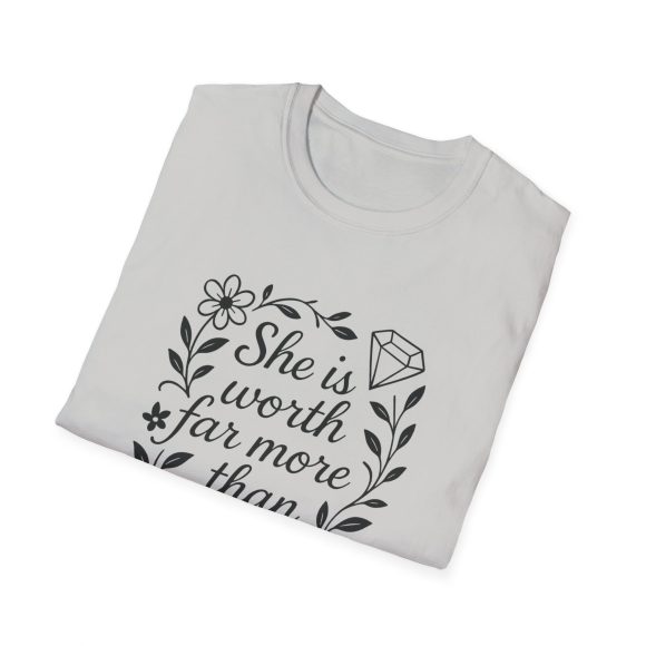 Personalized She is Worth More Than Rubies Softstyle T-Shirt - Image 37