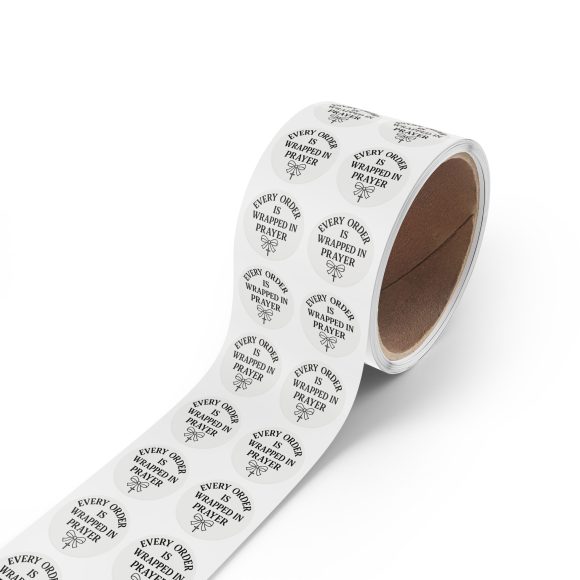 "Every Order is Wrapped in Prayer" – Round Sticker Roll for Small Christian Business Packaging - Image 30
