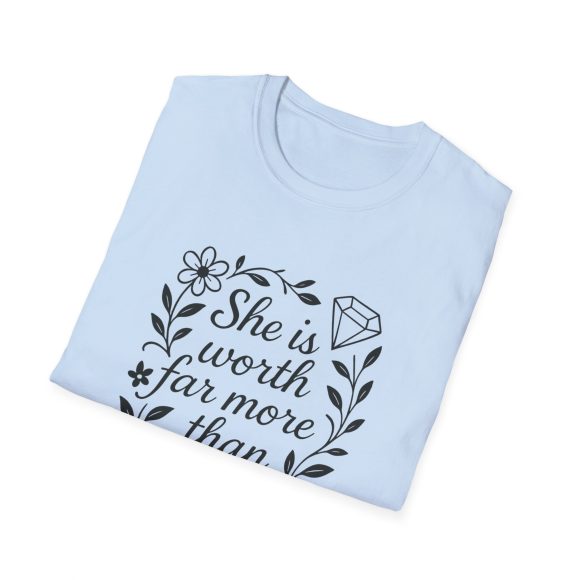 Personalized She is Worth More Than Rubies Softstyle T-Shirt - Image 61