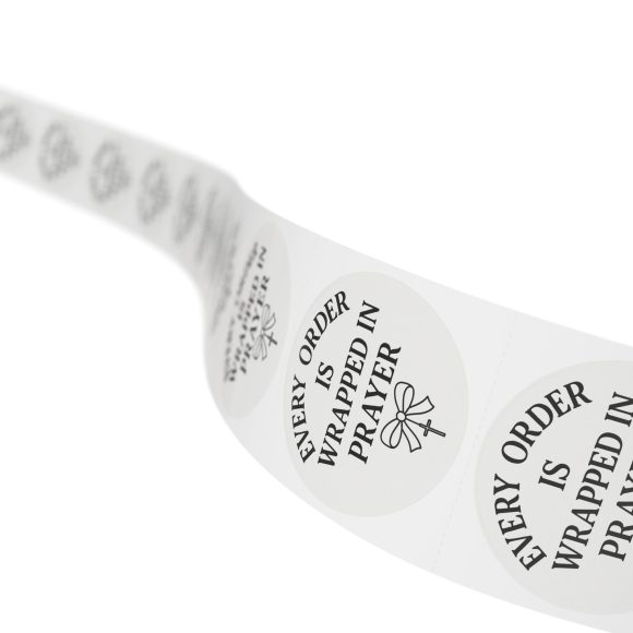 "Every Order is Wrapped in Prayer" – Round Sticker Roll for Small Christian Business Packaging - Image 5