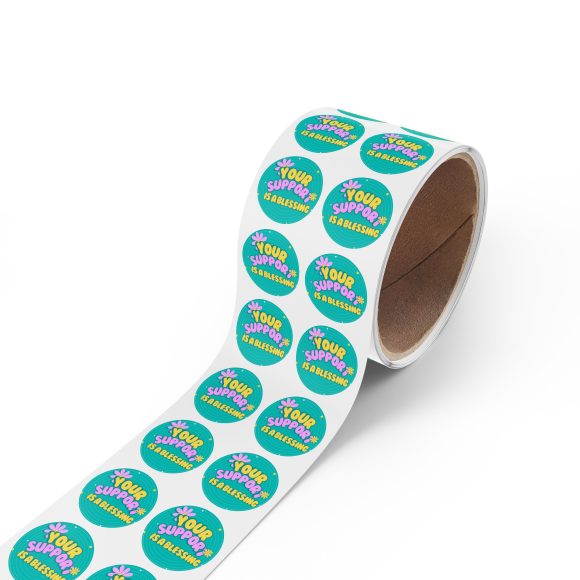 Your Support is a Blessing – Round Sticker Label Roll for Christian Small Business Packaging - Image 16