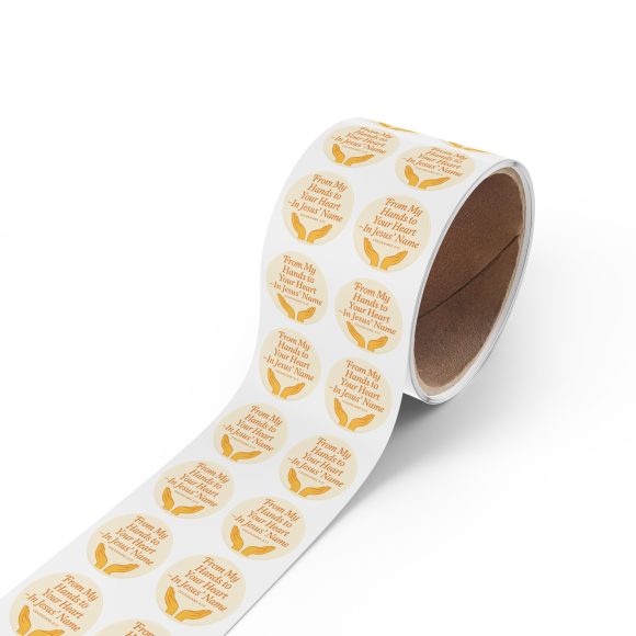 From My Hands To Your Heart – Round Sticker Roll for Small Christian Business Packaging - Image 23