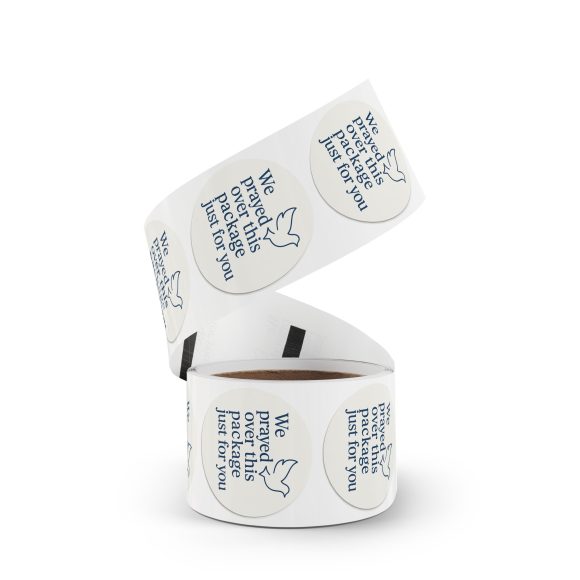 We Prayed Over This Package Just For You – Round Sticker Roll for Small Christian Business Packaging - Image 10