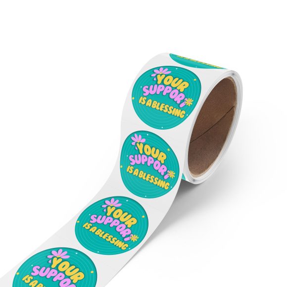 Your Support is a Blessing – Round Sticker Label Roll for Christian Small Business Packaging - Image 2