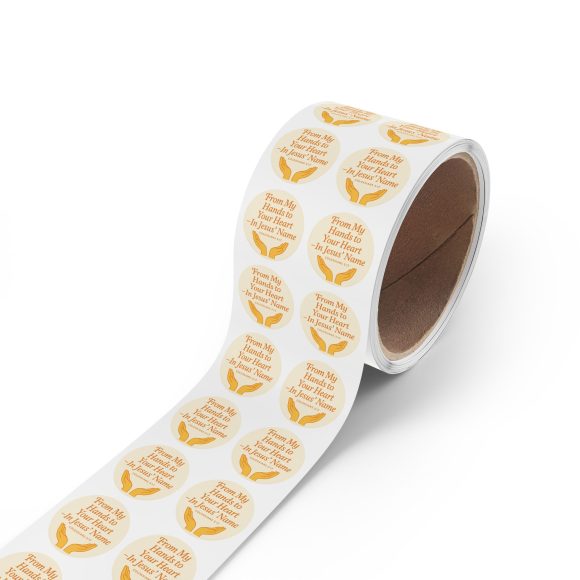 From My Hands To Your Heart – Round Sticker Roll for Small Christian Business Packaging - Image 30