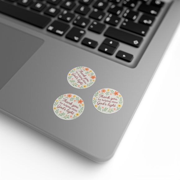 Thank You for Helping Shine God’s Light – Round Sticker Roll for Small Christian Business Packaging - Image 18