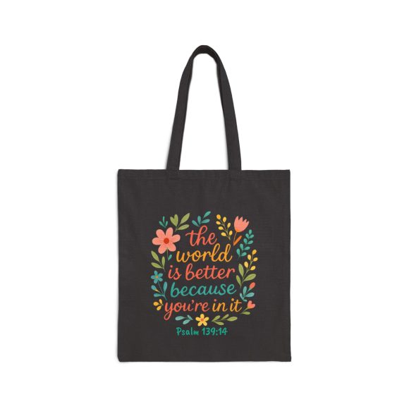 Personalized The World Is Better Because You’re In It Cotton Canvas Tote Bag - Image 5