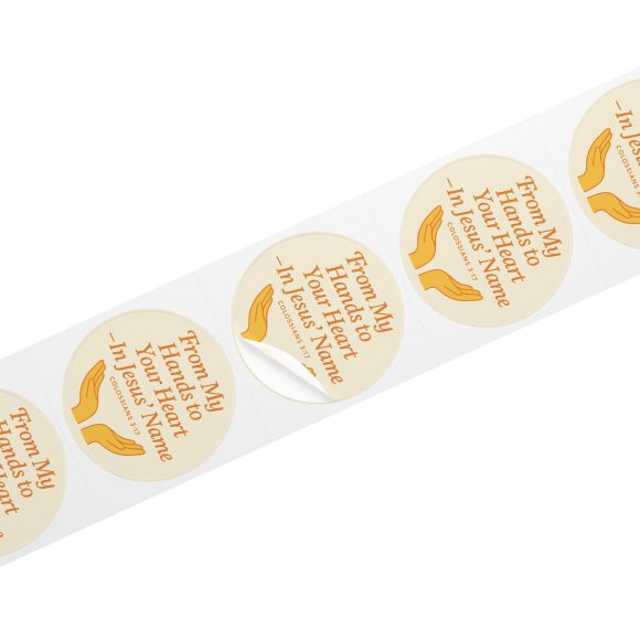 From My Hands To Your Heart – Round Sticker Roll for Small Christian Business Packaging - Image 13