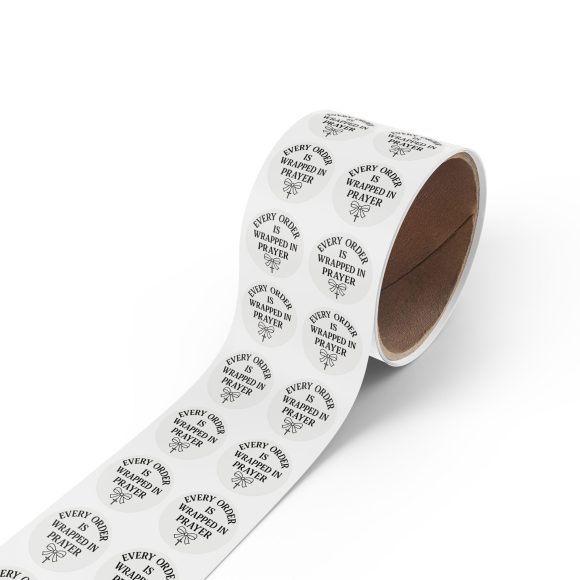 "Every Order is Wrapped in Prayer" – Round Sticker Roll for Small Christian Business Packaging - Image 16