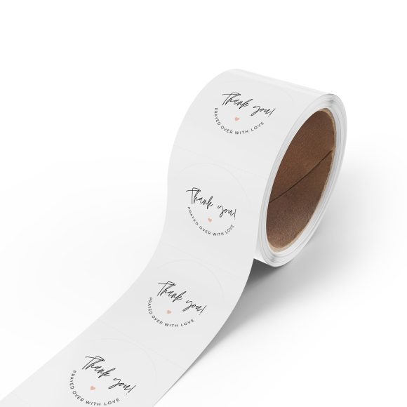 “Thank You! Prayed Over with Love” – Round Sticker Label Roll for Christian Small Business Packaging - Image 23