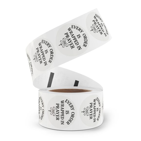 "Every Order is Wrapped in Prayer" – Round Sticker Roll for Small Christian Business Packaging - Image 38