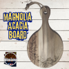 Round Acacia Cutting Board – Magnolia Branches Design | Southern Charm Serving Board