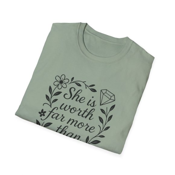 Personalized She is Worth More Than Rubies Softstyle T-Shirt - Image 53