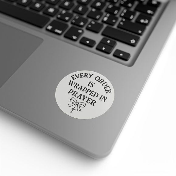 "Every Order is Wrapped in Prayer" – Round Sticker Roll for Small Christian Business Packaging - Image 4