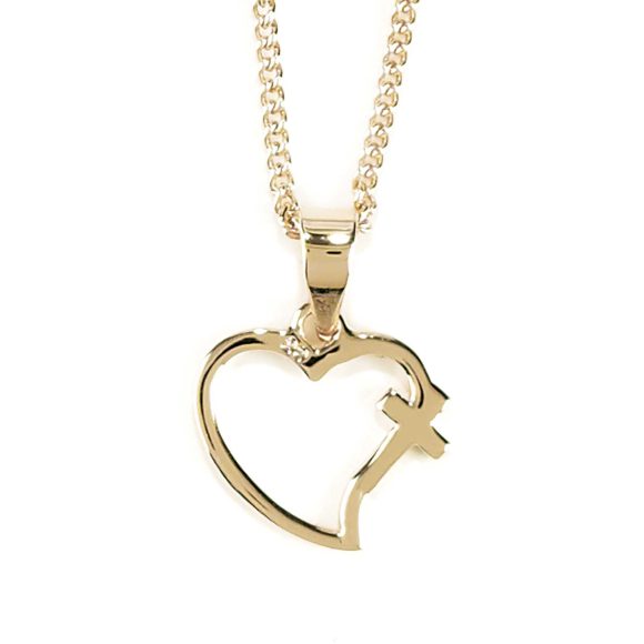 Necklace Mom Open Heart/Cross 18L - Image 3