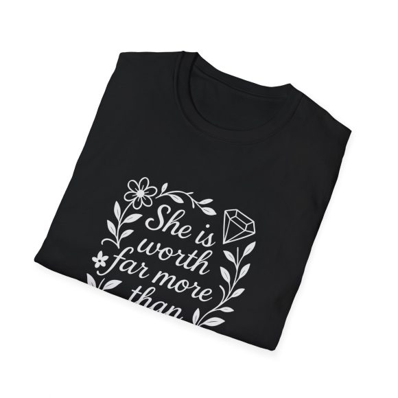 Personalized She is Worth More Than Rubies Softstyle T-Shirt - Image 21