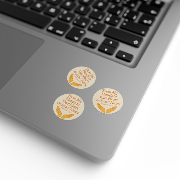 From My Hands To Your Heart – Round Sticker Roll for Small Christian Business Packaging - Image 25