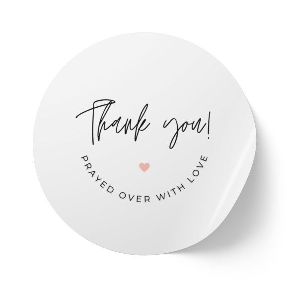 “Thank You! Prayed Over with Love” – Round Sticker Label Roll for Christian Small Business Packaging - Image 15