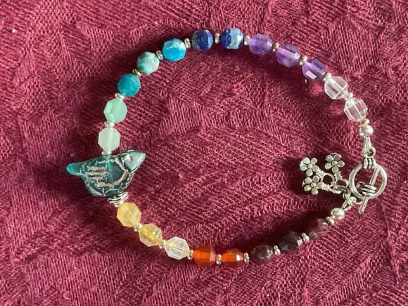Bird with Rainbow Gemstones