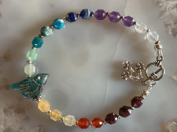 Bird with Rainbow Gemstones