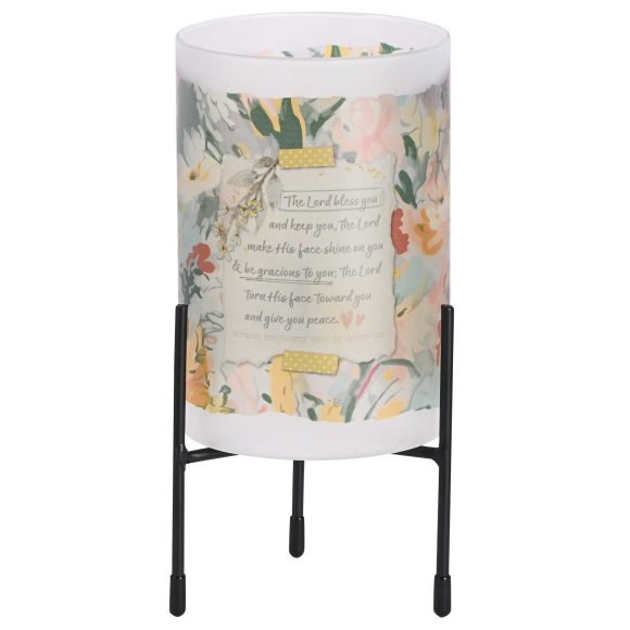 Hurricane Candleholder Frost Floral Mom - Image 2