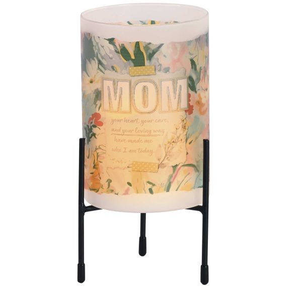 Hurricane Candleholder Frost Floral Mom - Image 3