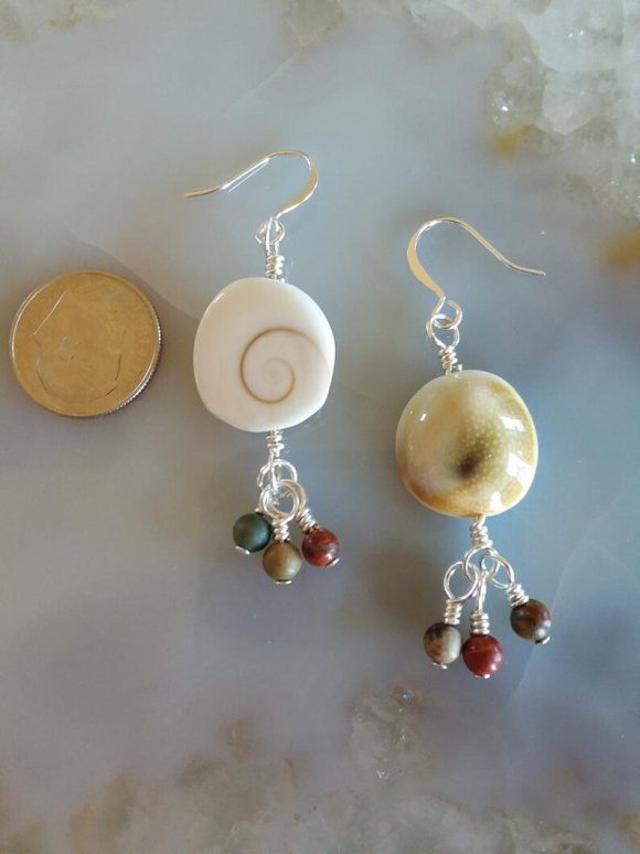 Spiral Seashell Earrings - Image 2