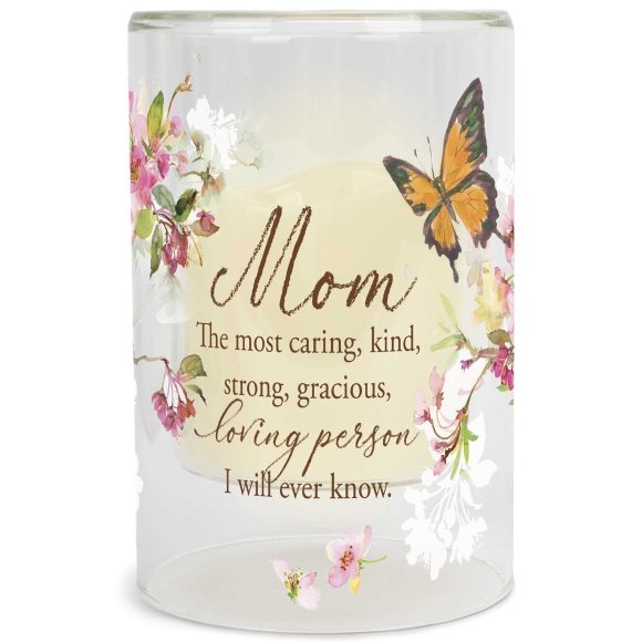 Candleholder Mom Caring Kind Strong 6in