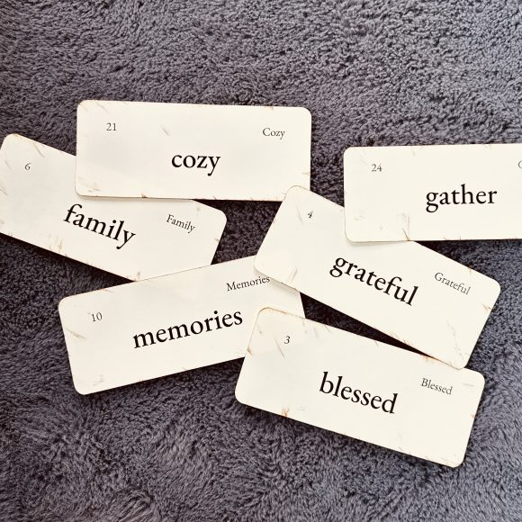Handmade Vintage Inspired Seasonal Family Phrases Flashcards-Distressed (Set of 6) on Cardstock