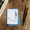 Hand-lettered bible verse card, featuring the promise from John 14:27 'Peace I leave with you my peace I give you'.